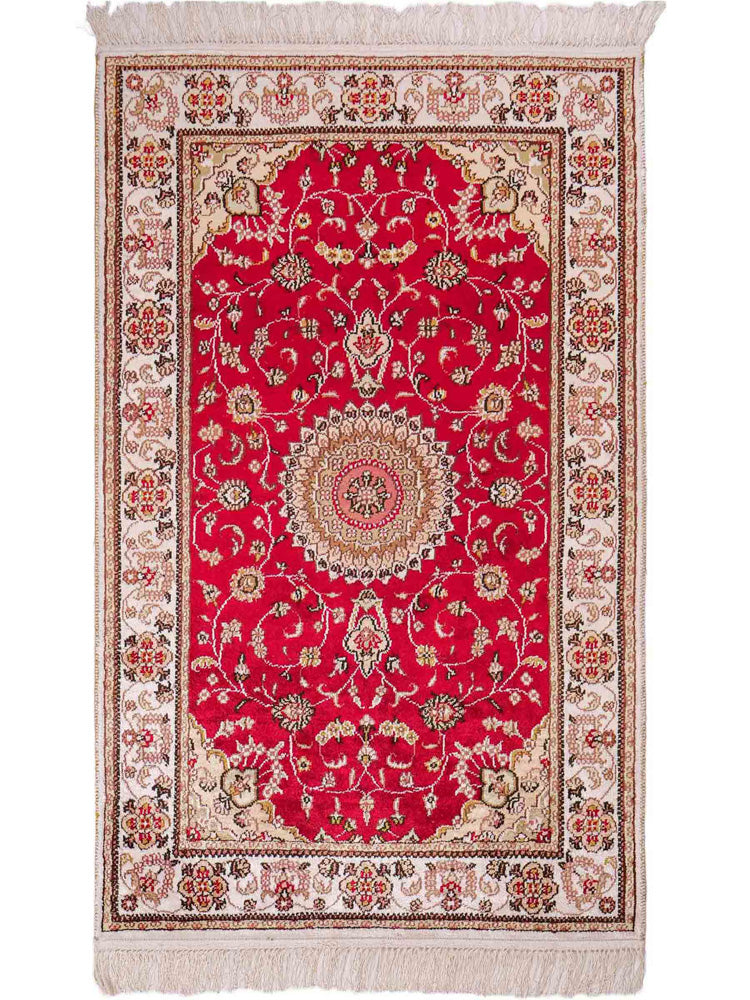 Tapis en soie - Soie chinoise - 120 x 76 cm - rouge