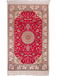 Tapis en soie - Soie chinoise - 120 x 76 cm - rouge