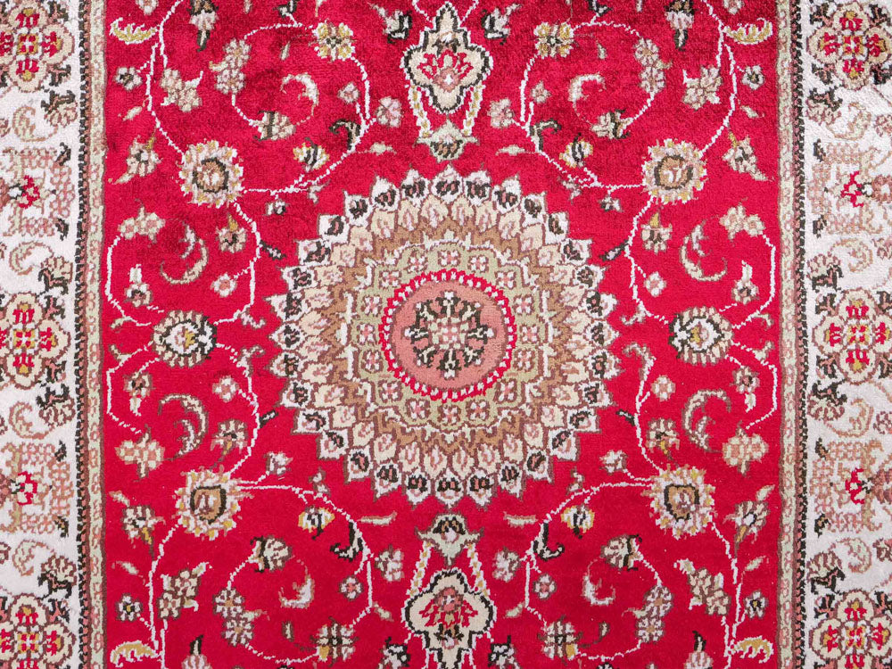 Tapis en soie - Soie chinoise - 120 x 76 cm - rouge