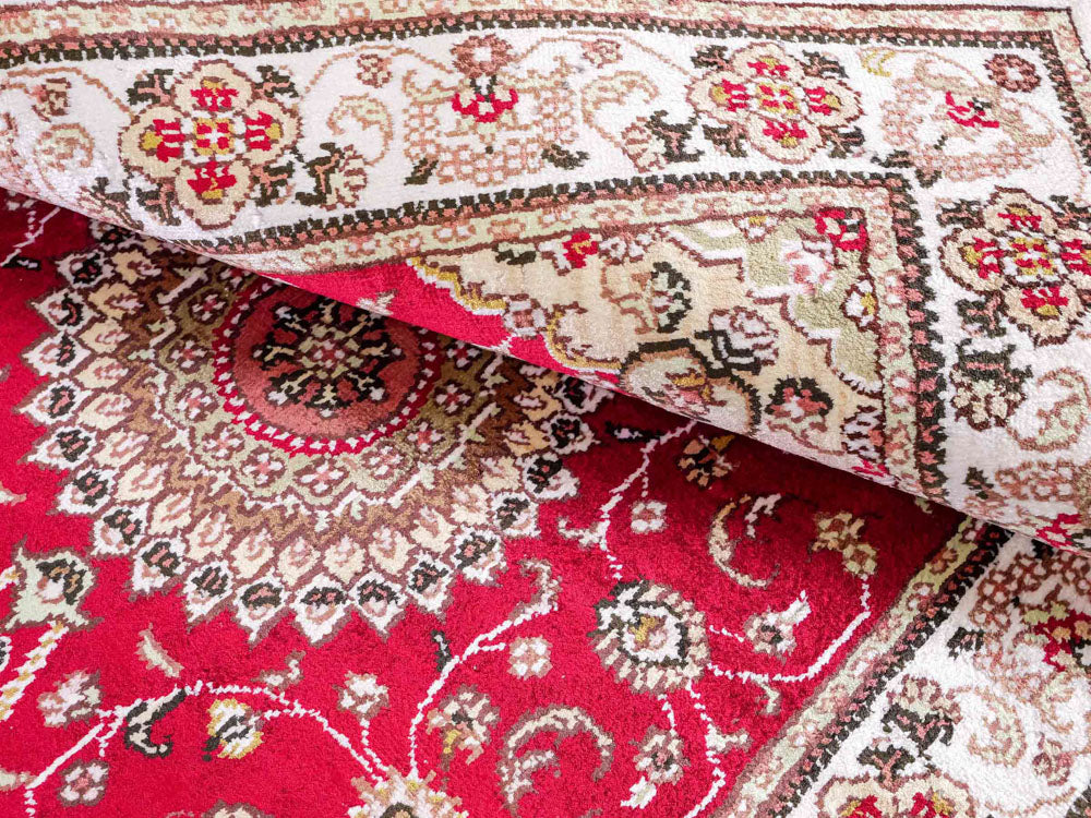 Tapis en soie - Soie chinoise - 120 x 76 cm - rouge