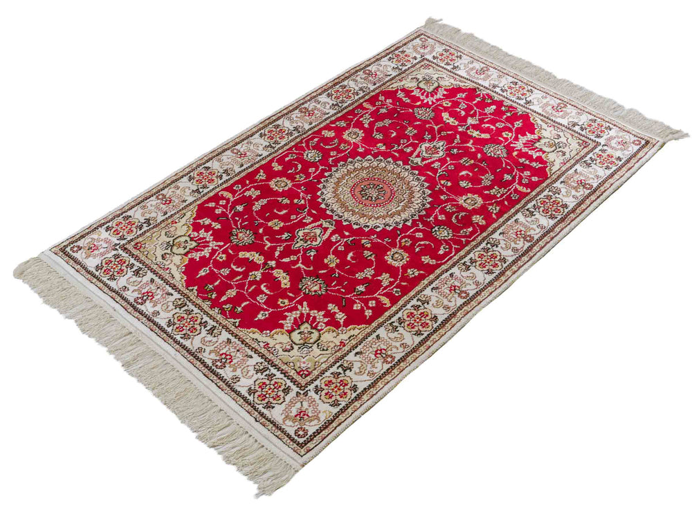 Tapis en soie - Soie chinoise - 120 x 76 cm - rouge