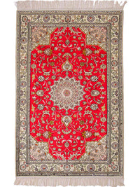 Tapis en soie - Soie chinoise - 122 x 78 cm - rouge