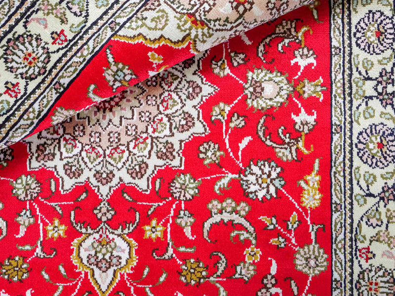 Tapis en soie - Soie chinoise - 122 x 78 cm - rouge