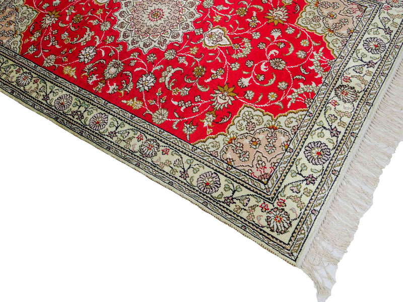 Tapis en soie - Soie chinoise - 122 x 78 cm - rouge