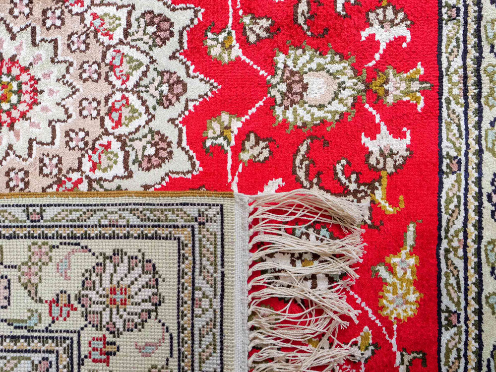 Tapis en soie - Soie chinoise - 122 x 78 cm - rouge