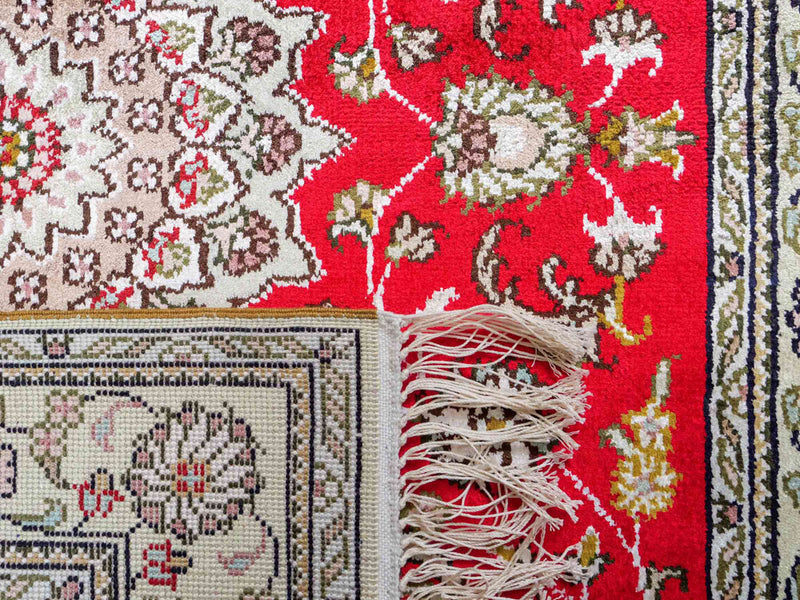 Tapis en soie - Soie chinoise - 122 x 78 cm - rouge