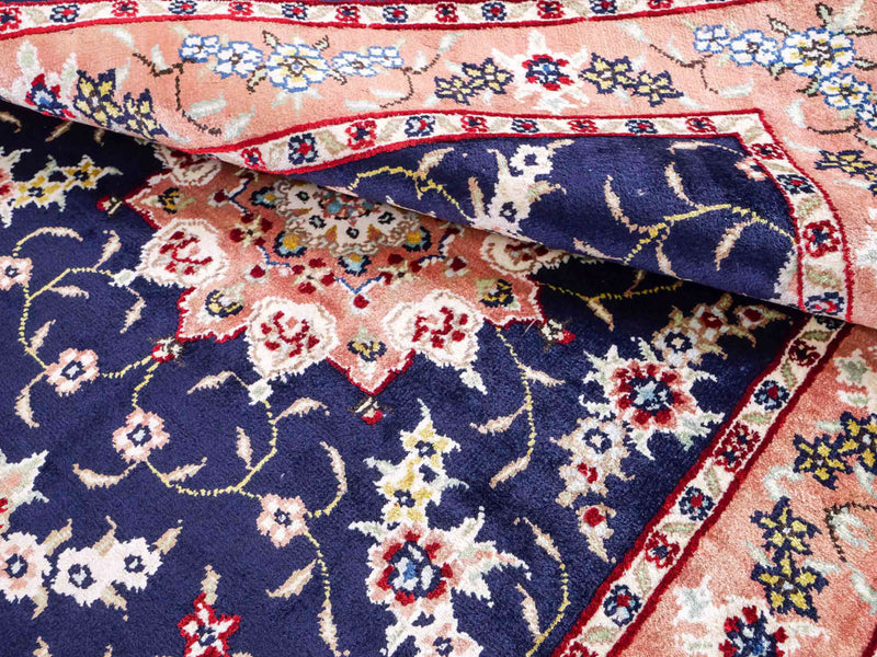 Seidenteppich - China Seide - 123 x 77 cm - dunkelblau