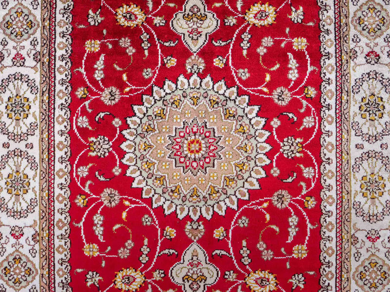 Tapis en soie - Soie chinoise - 120 x 77 cm - rouge