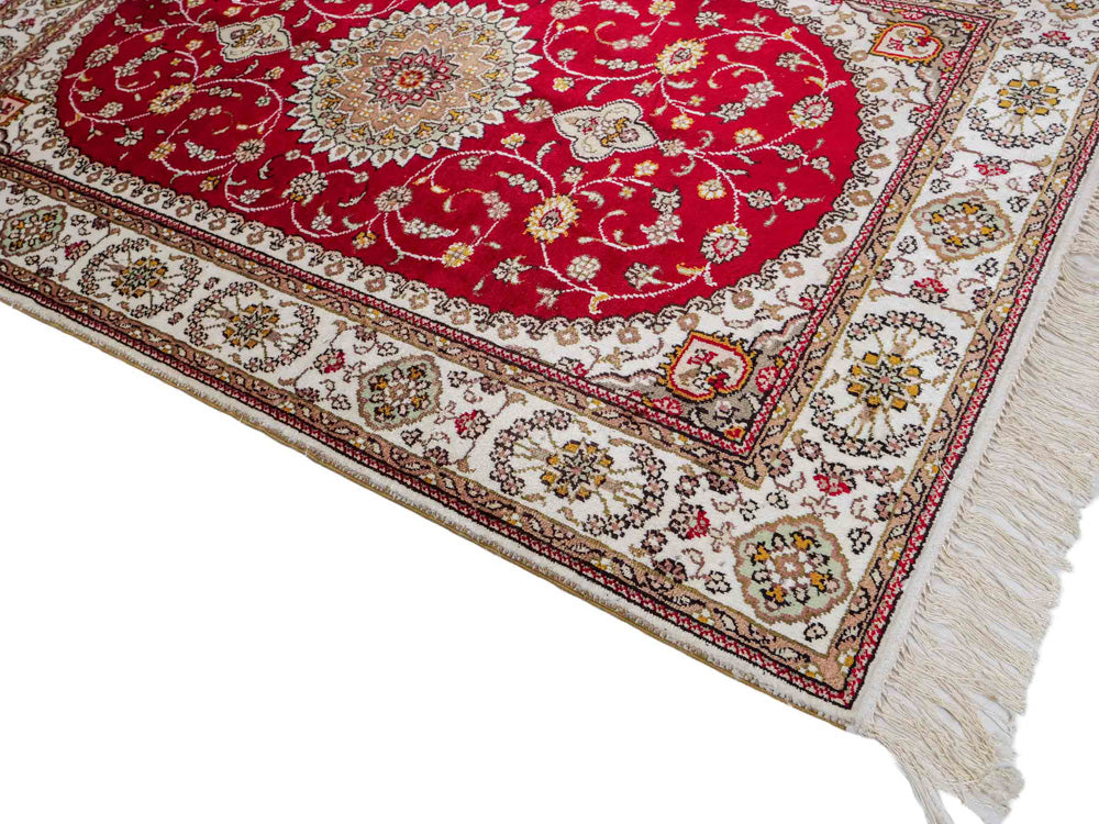 Tapis en soie - Soie chinoise - 120 x 77 cm - rouge