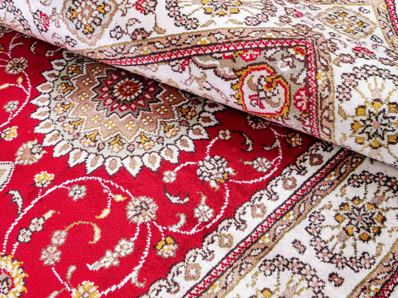 Tapis en soie - Soie chinoise - 120 x 77 cm - rouge