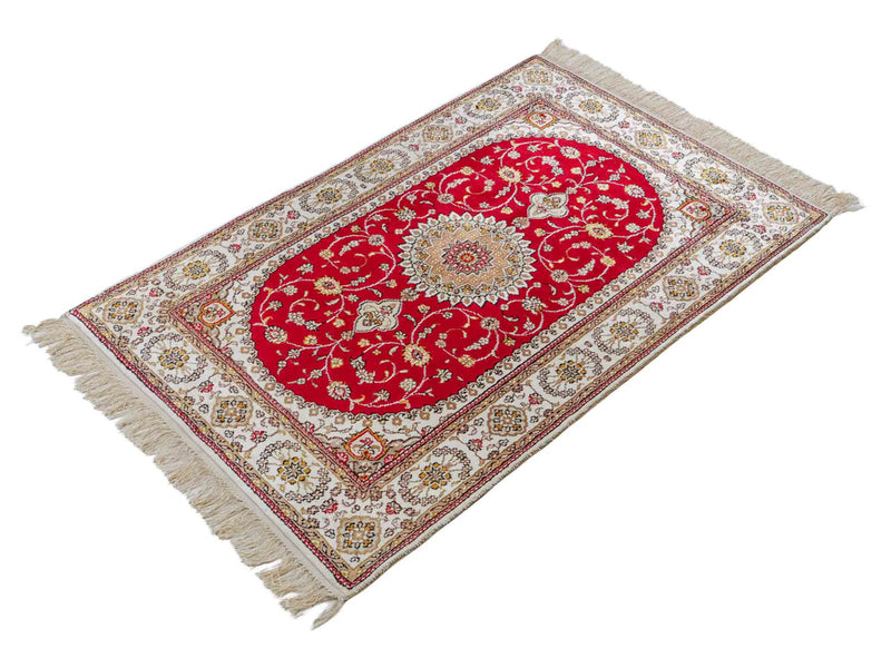 Tapis en soie - Soie chinoise - 120 x 77 cm - rouge