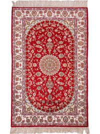 Tapis en soie - Soie chinoise - 119 x 76 cm - rouge