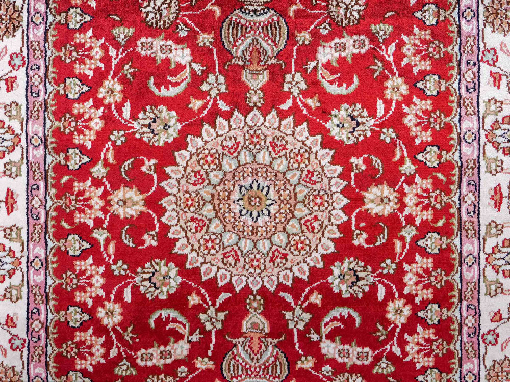 Tapis en soie - Soie chinoise - 119 x 76 cm - rouge