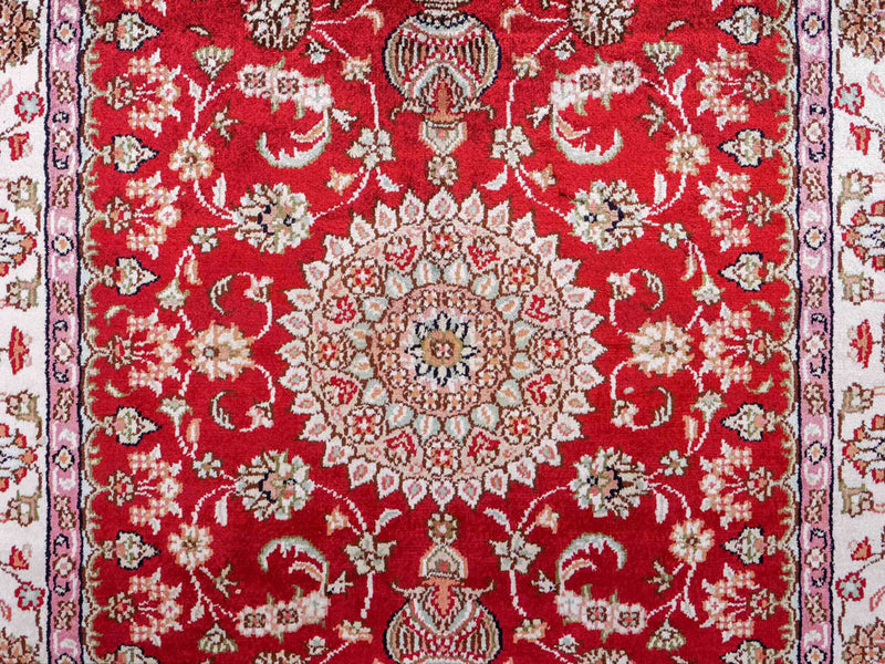 Tapis en soie - Soie chinoise - 119 x 76 cm - rouge