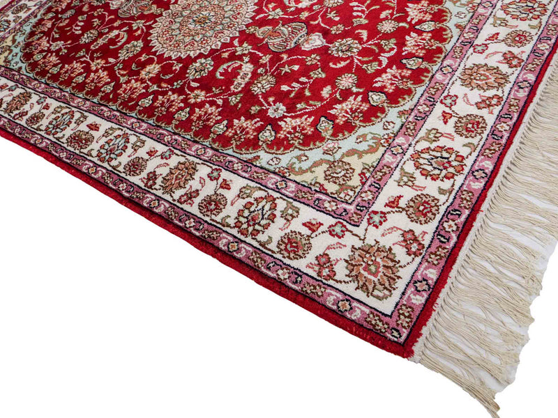 Tapis en soie - Soie chinoise - 119 x 76 cm - rouge