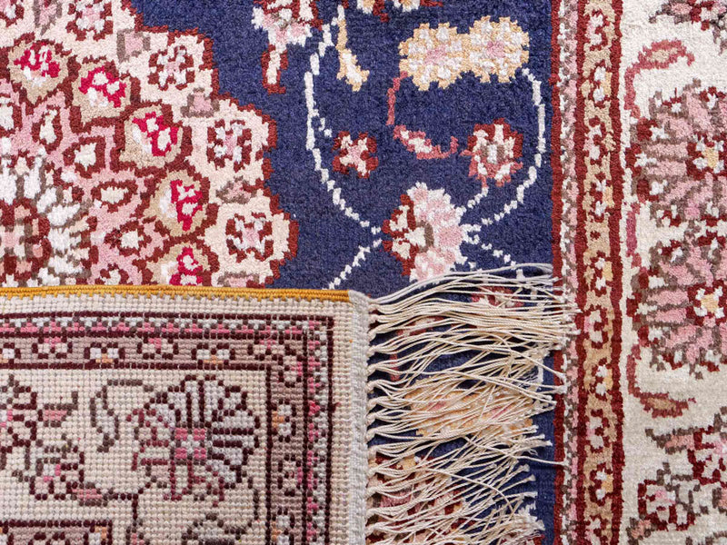 Seidenteppich - China Seide - 92 x 62 cm - dunkelblau