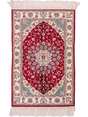 Tapis en soie - Soie chinoise - 87 x 56 cm - rouge