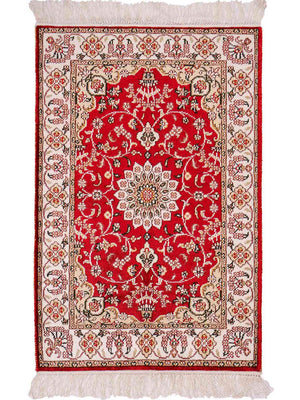 Tapis en soie - Soie chinoise - 91 x 62 cm - rouge