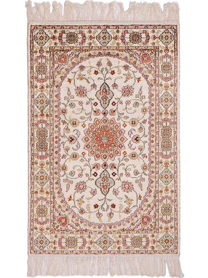 Tapis en soie - Soie chinoise - 89 x 59 cm - beige
