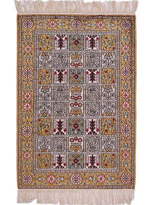 Tapis en soie - Soie chinoise - 93 x 63 cm - multicolore