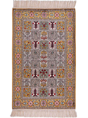 Tapis en soie - Soie chinoise - 92 x 64 cm - multicolore