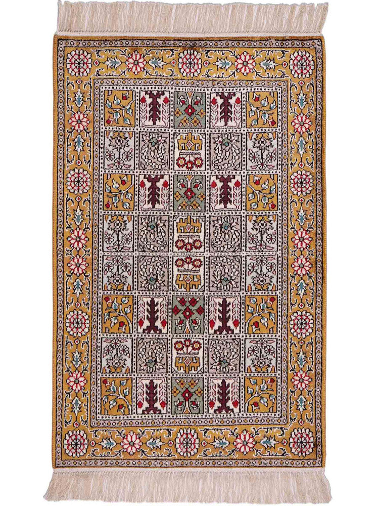 Tapis en soie - Soie chinoise - 92 x 64 cm - multicolore