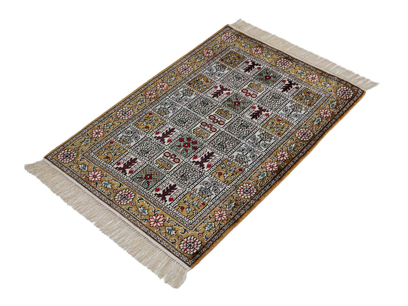 Tapis en soie - Soie chinoise - 92 x 64 cm - multicolore