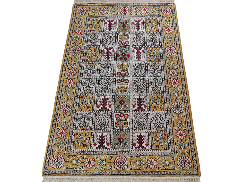 Tapis en soie - Soie chinoise - 92 x 64 cm - multicolore