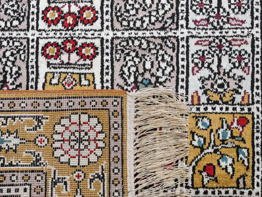 Tapis en soie - Soie chinoise - 92 x 64 cm - multicolore