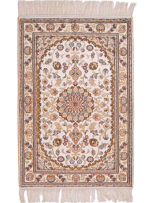 Tapis en soie - Soie chinoise - 93 x 63 cm - beige