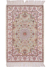 Tapis en soie - Soie chinoise - 92 x 63 cm - sable