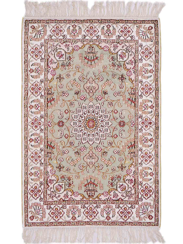 Tapis en soie - Soie chinoise - 92 x 63 cm - sable