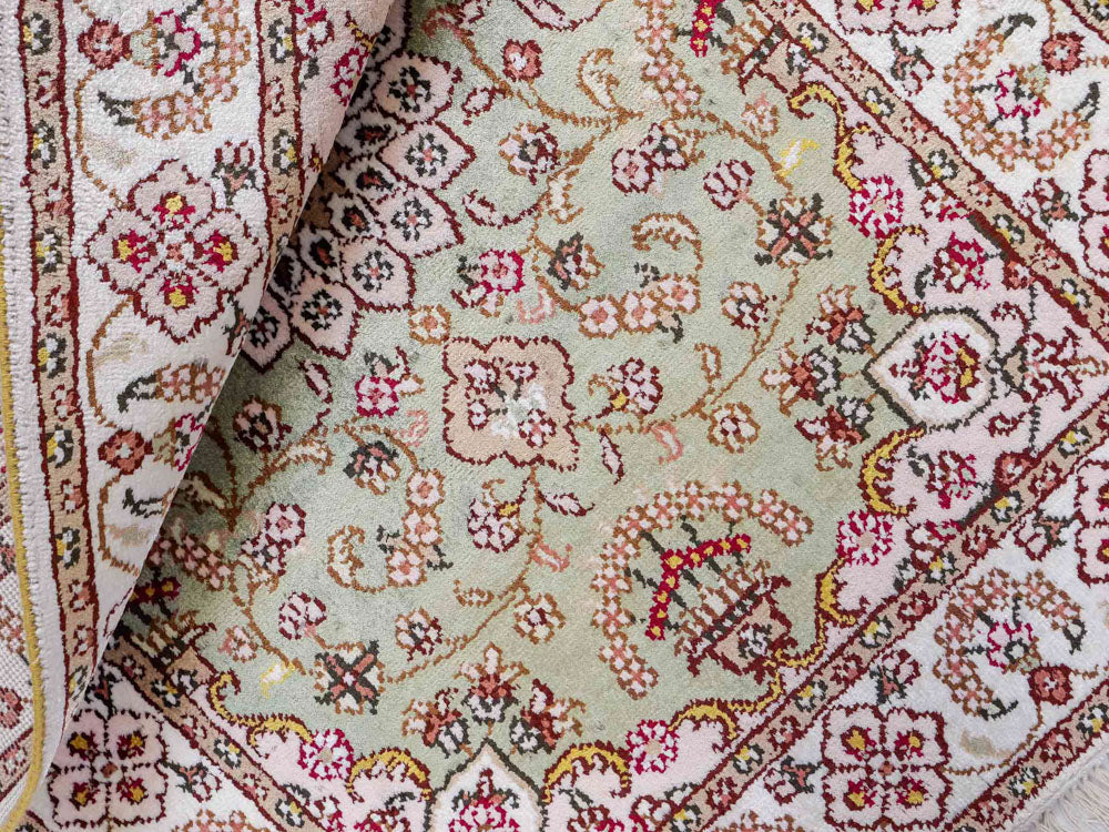 Tapis en soie - Soie chinoise - 92 x 63 cm - sable