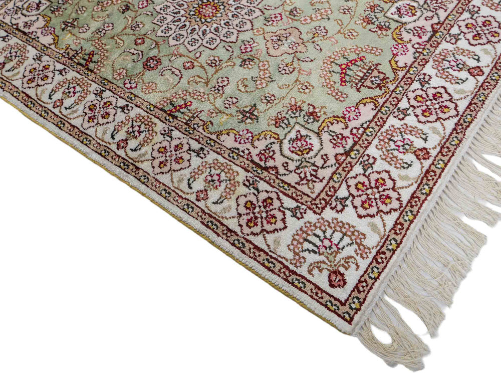 Tapis en soie - Soie chinoise - 92 x 63 cm - sable