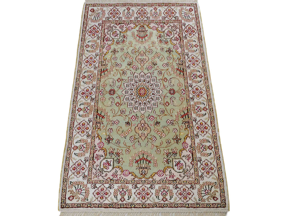 Tapis en soie - Soie chinoise - 92 x 63 cm - sable