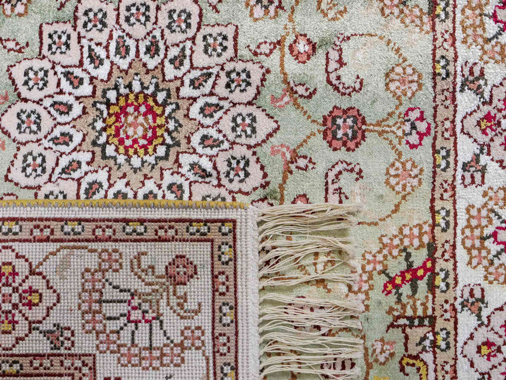 Tapis en soie - Soie chinoise - 92 x 63 cm - sable