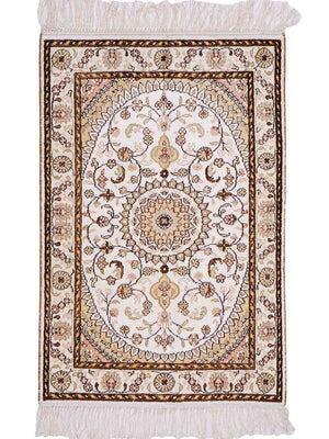 Tapis en soie - Soie chinoise - 89 x 61 cm - crème