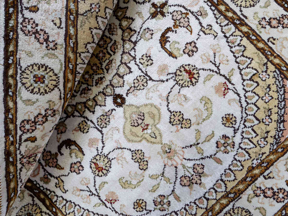 Seidenteppich - China Seide - 89 x 61 cm - creme