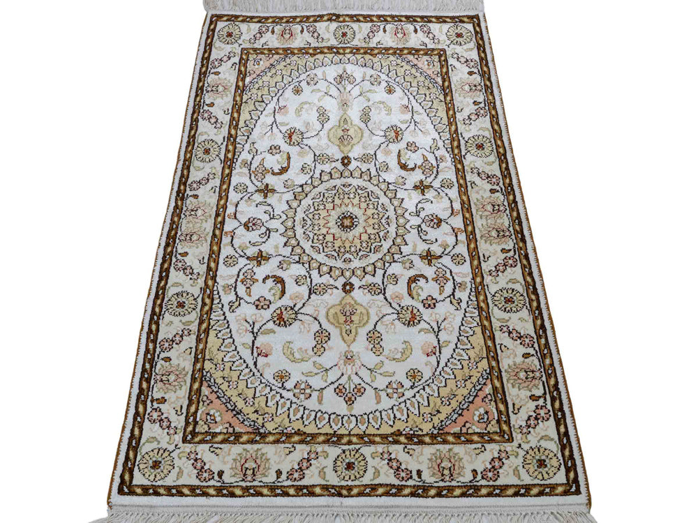 Seidenteppich - China Seide - 89 x 61 cm - creme
