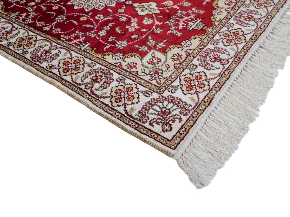 Tapis en soie - Soie chinoise - 89 x 61 cm - rouge