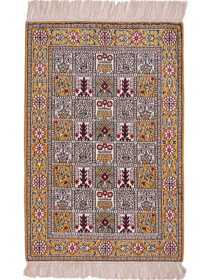 Tapis en soie - Soie chinoise - 92 x 63 cm - multicolore