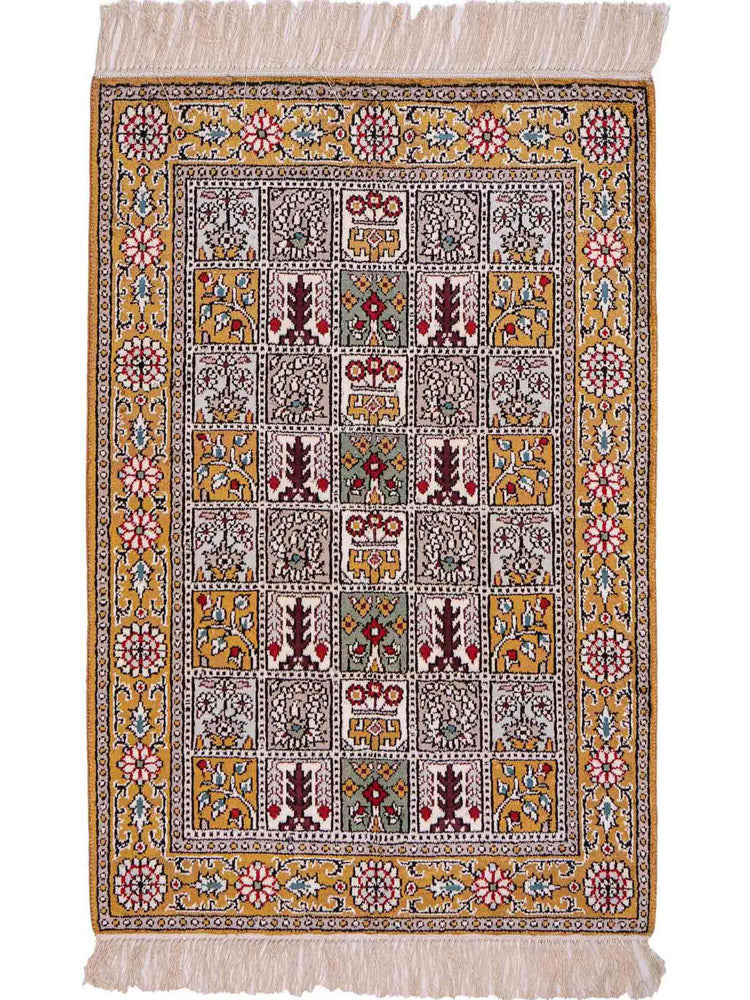 Tapis en soie - Soie chinoise - 92 x 63 cm - multicolore
