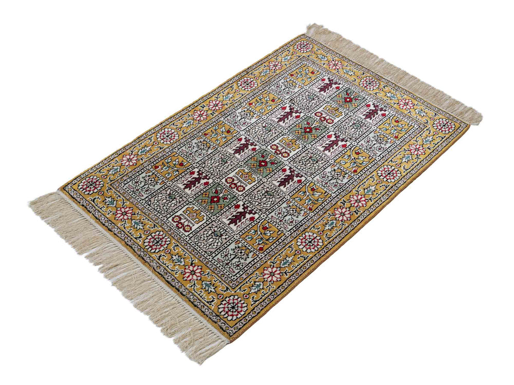 Tapis en soie - Soie chinoise - 92 x 63 cm - multicolore