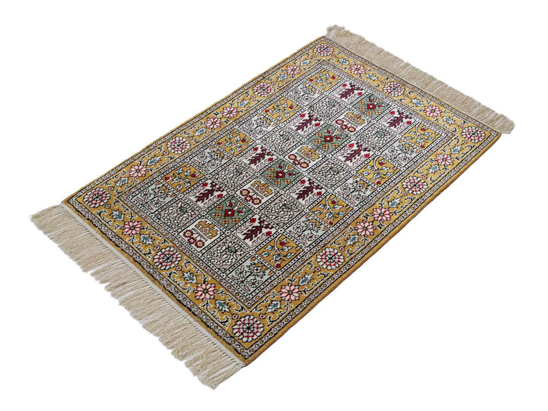 Tapis en soie - Soie chinoise - 92 x 63 cm - multicolore