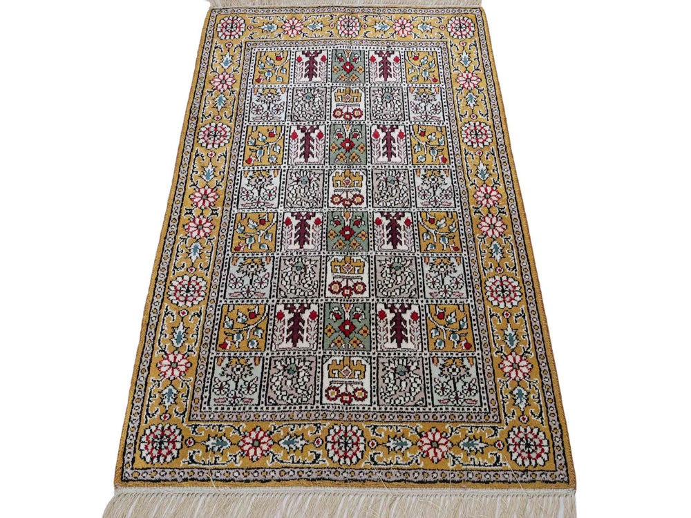 Tapis en soie - Soie chinoise - 92 x 63 cm - multicolore