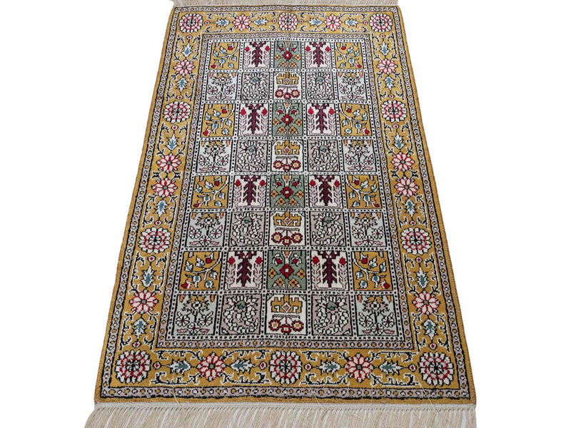 Tapis en soie - Soie chinoise - 92 x 63 cm - multicolore