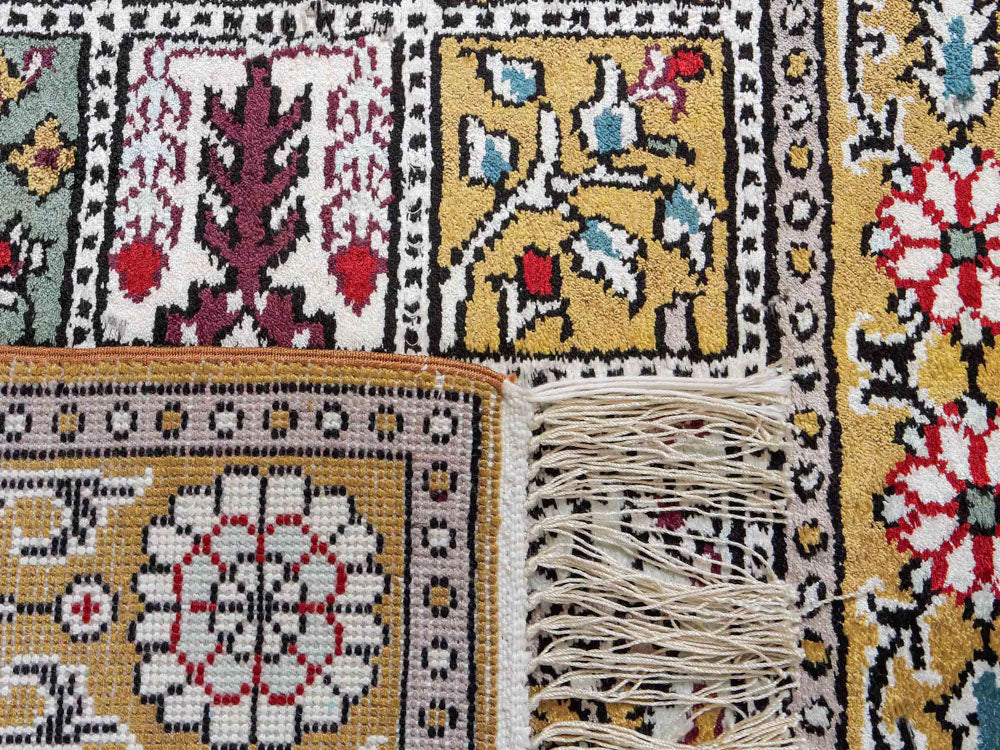 Tapis en soie - Soie chinoise - 92 x 63 cm - multicolore