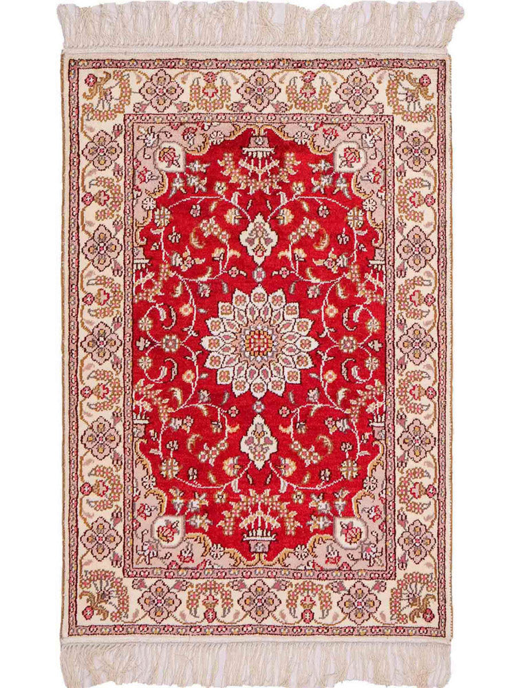 Tapis en soie - Soie chinoise - 91 x 60 cm - rouge