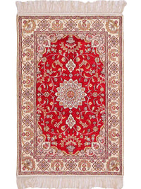 Tapis en soie - Soie chinoise - 91 x 60 cm - rouge