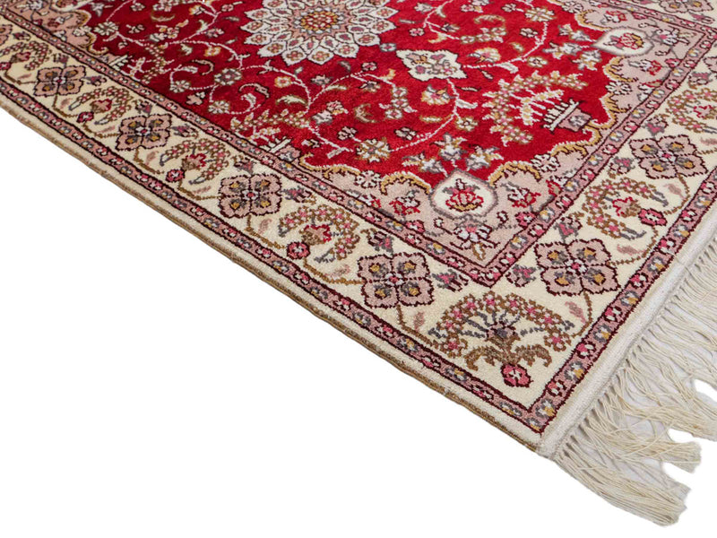Tapis en soie - Soie chinoise - 91 x 60 cm - rouge